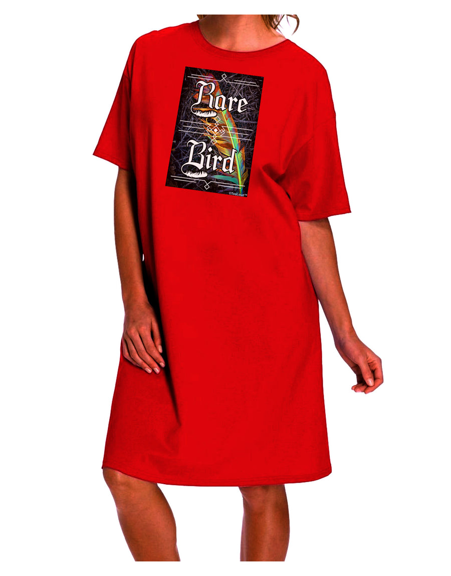 Exquisite Avian-Inspired Adult Night Shirt Dress with Vibrant Feather Motif-Night Shirt-TooLoud-Red-One-Size-Fits-Most-Davson Sales