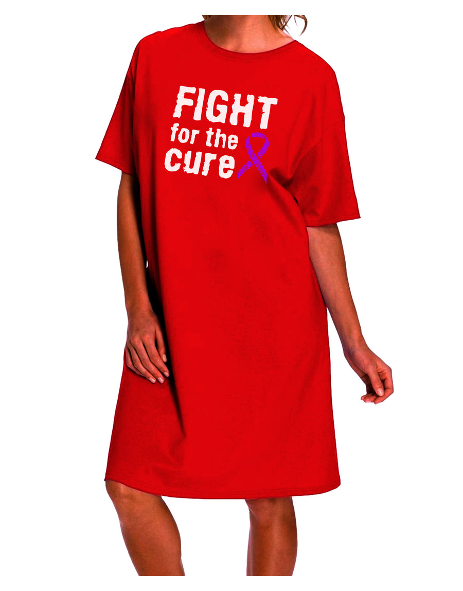 Alzheimer's Disease Awareness: Elegant Adult Night Shirt Dress with Purple Ribbon-Night Shirt-TooLoud-Red-One-Size-Fits-Most-Davson Sales