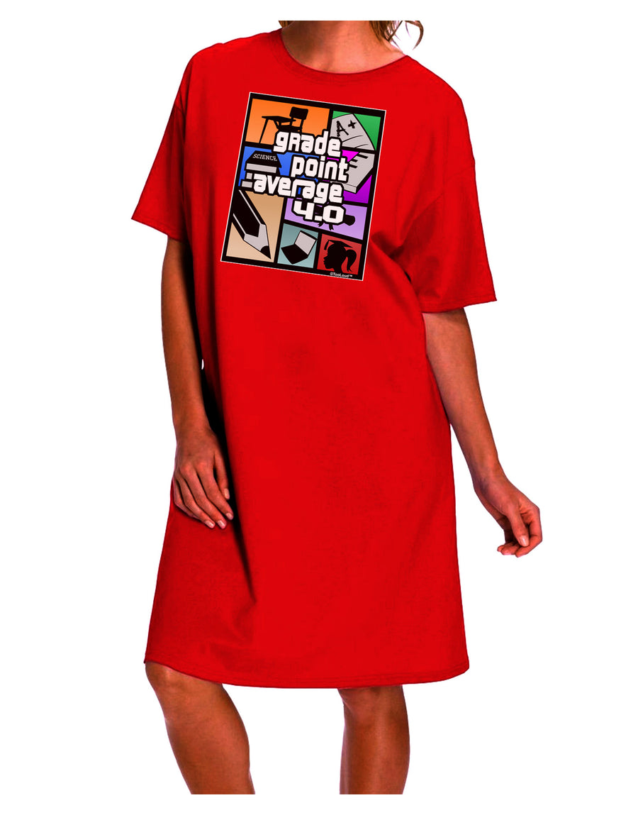 GPA 4 - Grade Point Average Elegant Adult Night Shirt Dress-Night Shirt-TooLoud-Red-One-Size-Fits-Most-Davson Sales