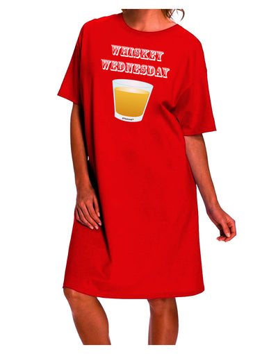 Sophisticated Whiskey Wednesday Design - Text Adult Night Shirt Dress by TooLoud-Night Shirt-TooLoud-Red-One-Size-Davson Sales