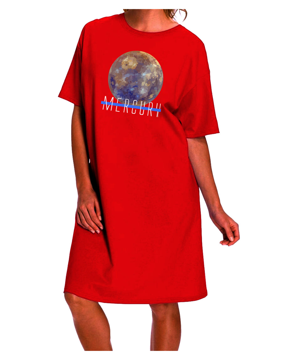 Stylish and Sophisticated Planet Mercury Adult Night Shirt Dress-Night Shirt-TooLoud-Red-One-Size-Fits-Most-Davson Sales