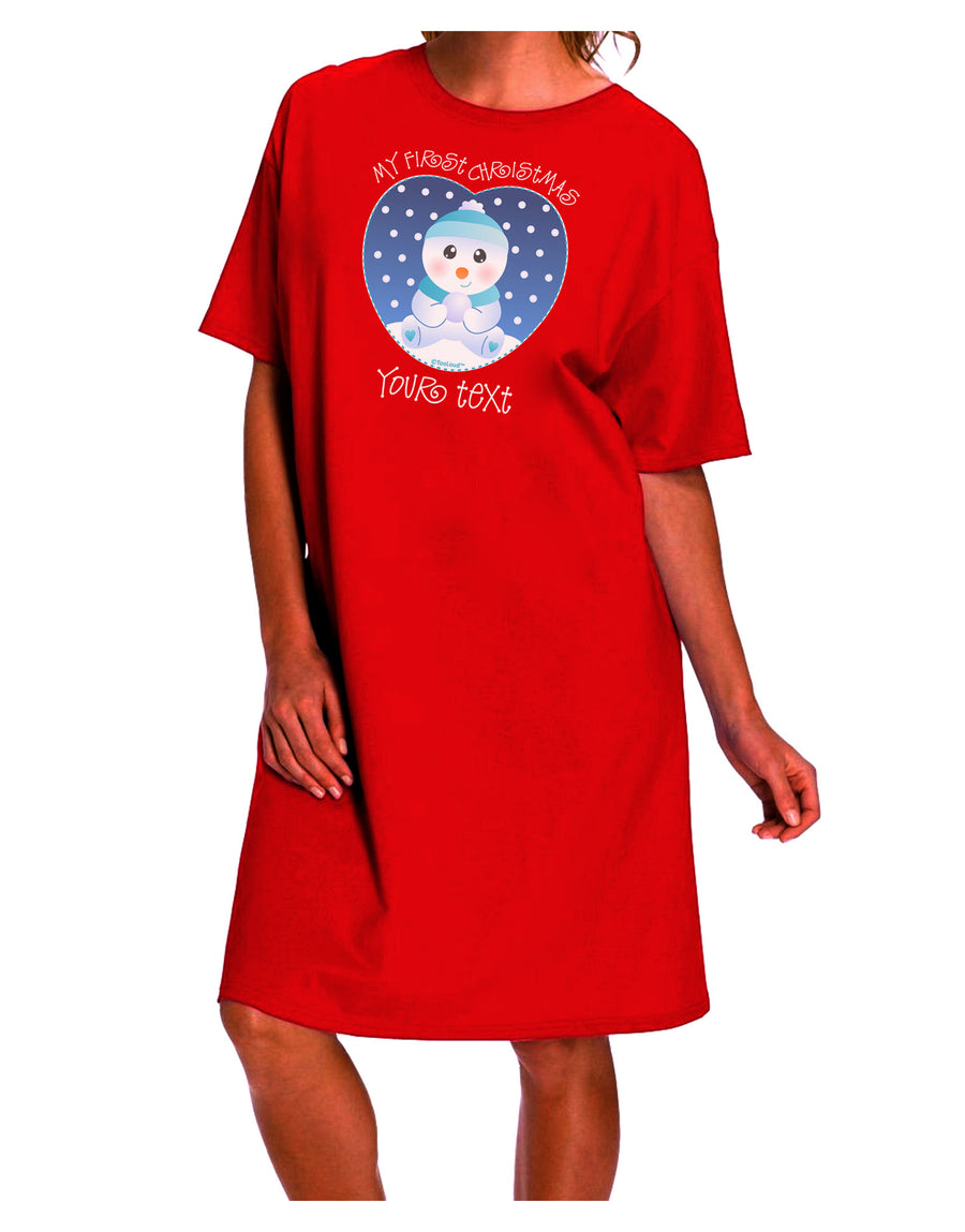 Customized My First Christmas Snowbaby Blue Dark Night Shirt Dress for Adults-Night Shirt-TooLoud-Red-One-Size-Fits-Most-Davson Sales