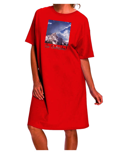 Outdoor Adventure Mountain Adult Night Shirt Dress by TooLoud-Night Shirt-TooLoud-Red-One-Size-Davson Sales