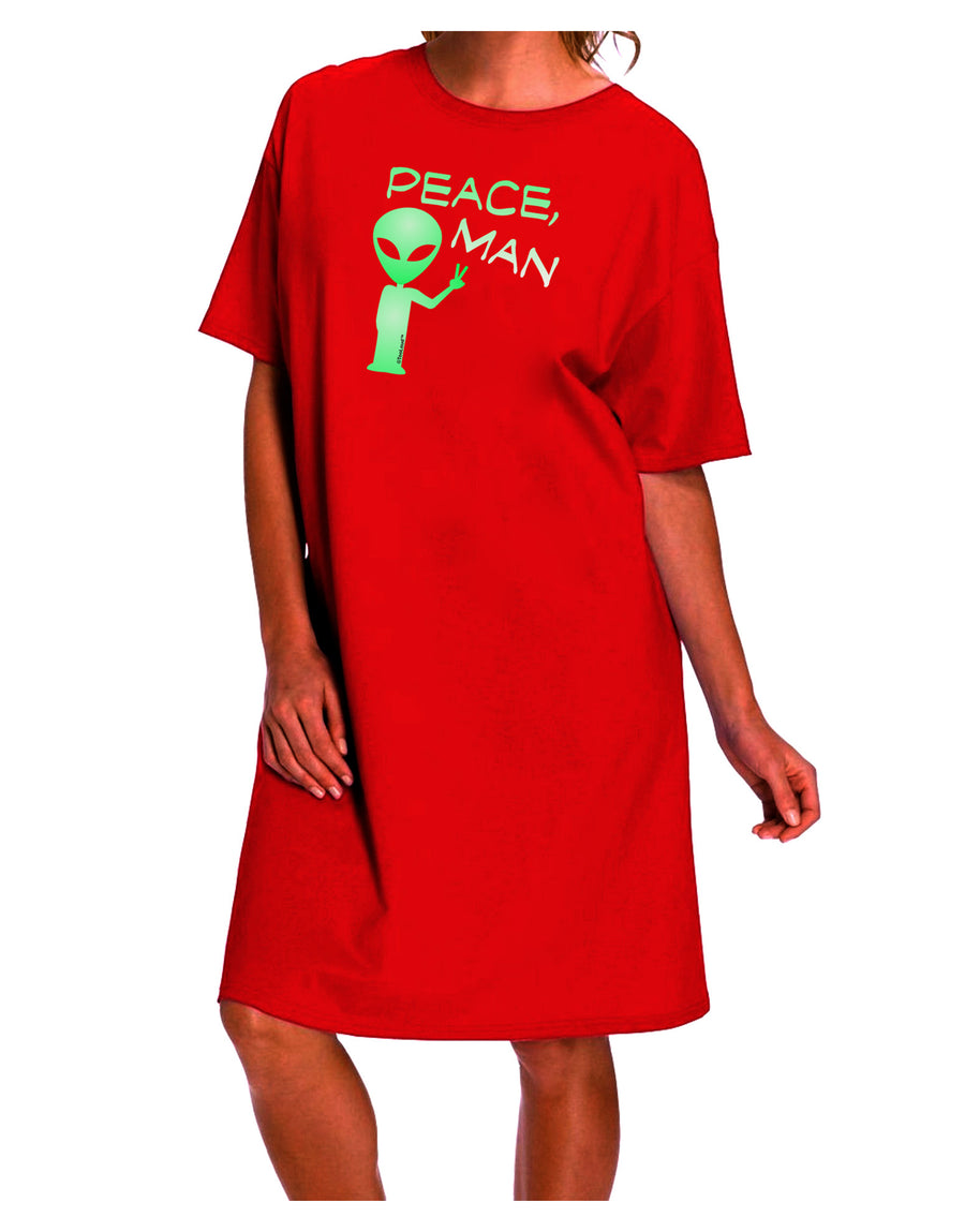 Stylish and Edgy Alien-themed Night Shirt Dress for Adults-Night Shirt-TooLoud-Red-One-Size-Fits-Most-Davson Sales