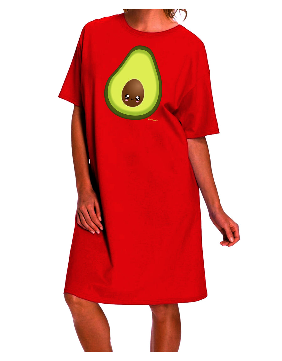 Stylish and Trendy Avocado-themed Night Shirt Dress for Adults-Night Shirt-TooLoud-Red-One-Size-Davson Sales
