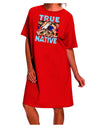 Authentic Native American Adult Night Shirt Dress-Night Shirt-TooLoud-Red-One-Size-Fits-Most-Davson Sales