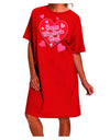 Valentine's Day Collection: Elegant Romantic Hearts Adult Night Shirt Dress-Night Shirt-TooLoud-Red-One-Size-Davson Sales