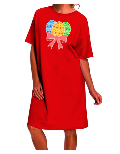 Stylish Easter-themed Adult Night Shirt Dress with Bow by TooLoud-Night Shirt-TooLoud-Red-One-Size-Davson Sales