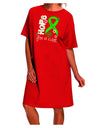 Lyme Disease Awareness: Lime Green Ribbon Adult Night Shirt Dress with Floral Design-Night Shirt-TooLoud-Red-One-Size-Fits-Most-Davson Sales