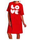 Stylish and Comfortable LOVE Text Adult Night Shirt Dress by TooLoud-Night Shirt-TooLoud-Red-One-Size-Davson Sales