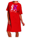 Alzheimer's Disease Awareness: Purple Ribbon Floral Night Shirt Dress-Night Shirt-TooLoud-Red-One-Size-Fits-Most-Davson Sales