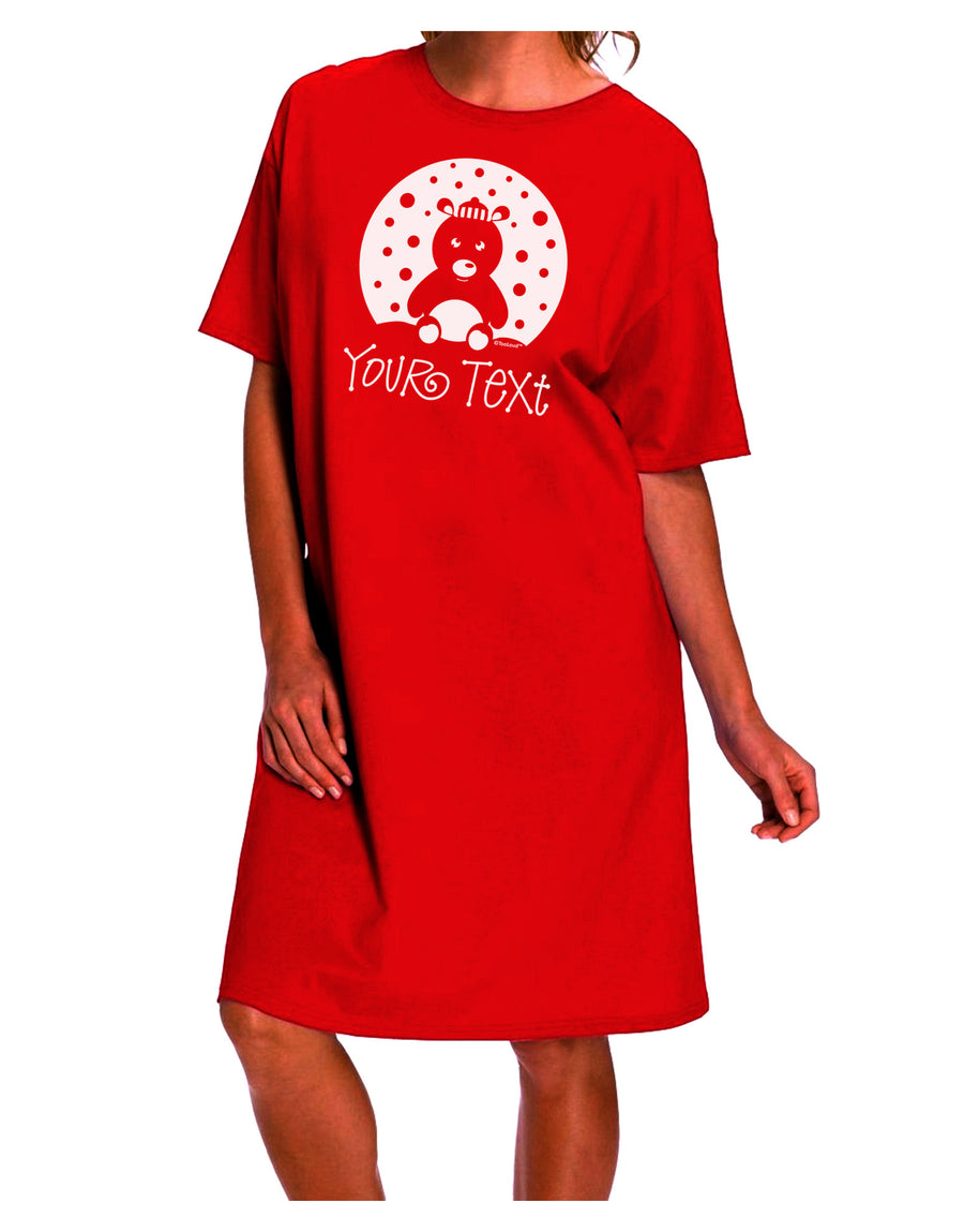 Customized Polar Bear Family Design - Personalized Adult Night Shirt Dress with Your Text-Night Shirt-TooLoud-Red-One-Size-Fits-Most-Davson Sales