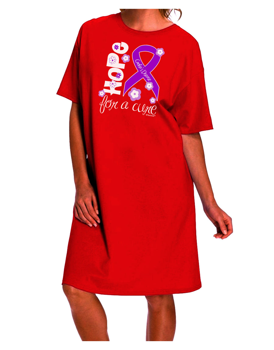 Purple Ribbon Crohn’s Disease Awareness Night Shirt Dress with Hope for a Cure-Night Shirt-TooLoud-Red-One-Size-Fits-Most-Davson Sales