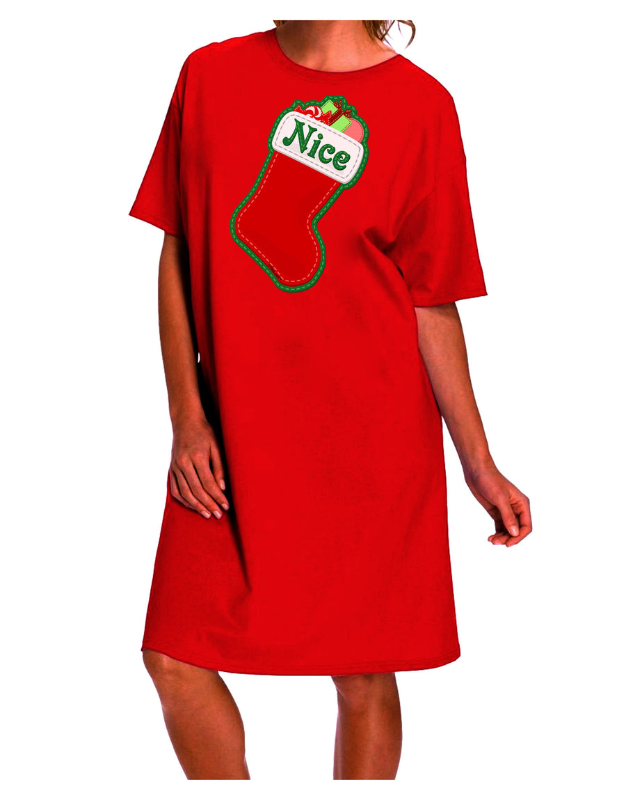 Stylish and Festive Adult Night Shirt Dress for Christmas Season-Night Shirt-TooLoud-Red-One-Size-Davson Sales