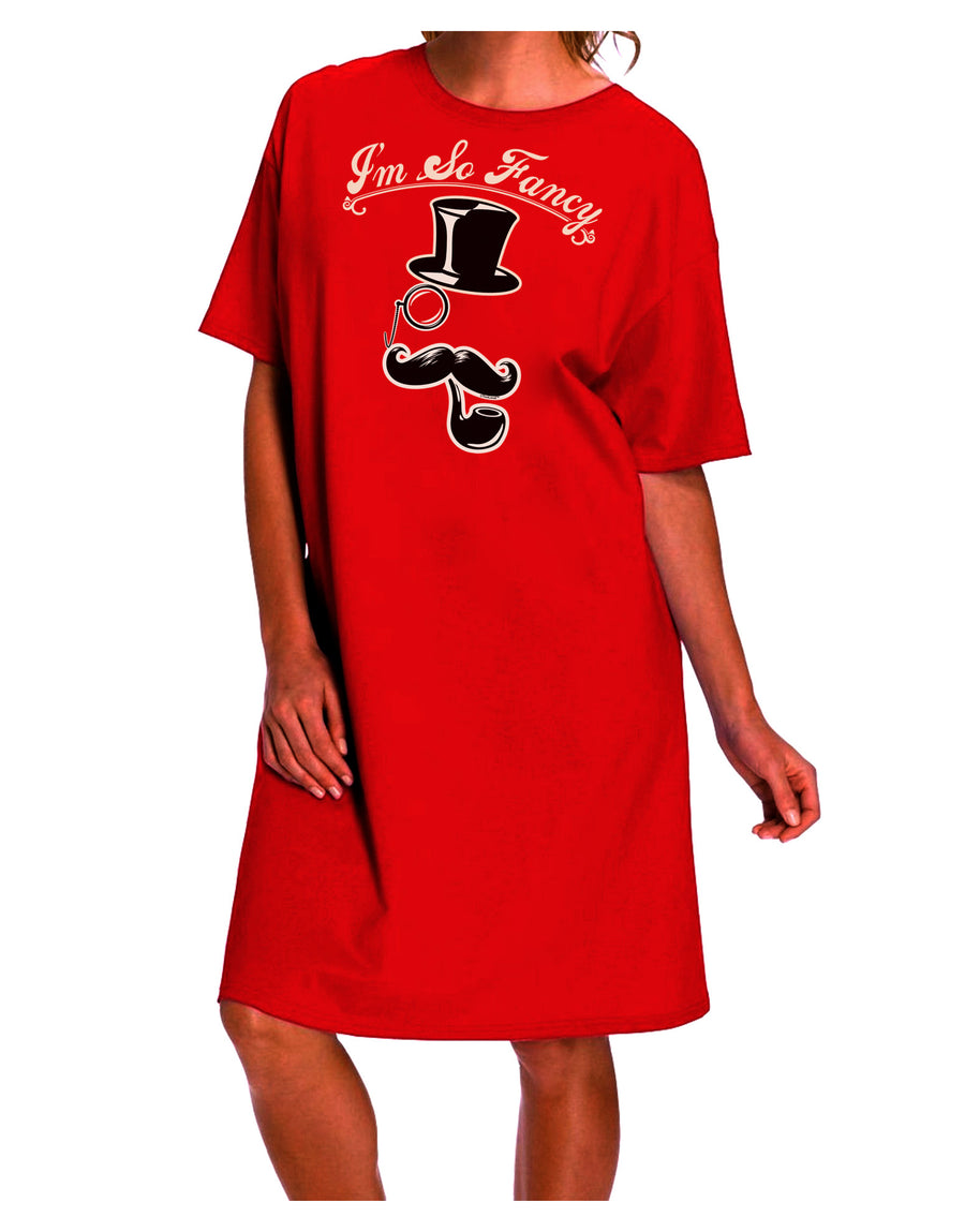 Sophisticated Elegance - Stylish Mustache Adult Night Shirt Dress-Night Shirt-TooLoud-Red-One-Size-Davson Sales