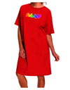 LGBTQ+ Supportive Rainbow Text Adult Night Shirt Dress by TooLoud-Night Shirt-TooLoud-Red-One-Size-Davson Sales