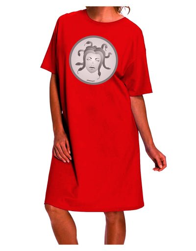 Greek Mythology Adult Night Shirt Dress featuring Medusa Head Coin by TooLoud-Night Shirt-TooLoud-Red-One-Size-Davson Sales