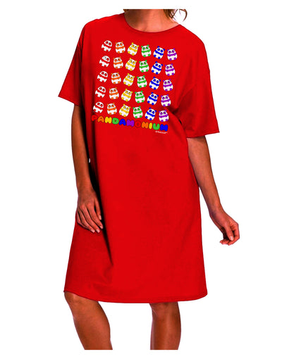 Stylish and Trendy Adult Night Shirt Dress - Pandamonium Rainbow Pandas Collection by TooLoud-Night Shirt-TooLoud-Red-One-Size-Davson Sales