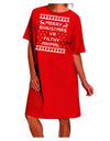 Festive Christmas Sweater Dress - Merry Christmas Ya Filthy Animal Design - Adult Night Shirt-Night Shirt-TooLoud-Red-One-Size-Fits-Most-Davson Sales