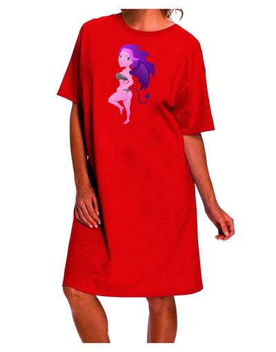 Seductive Succubus - Halloween Themed Elegant Night Shirt Dress for Adults-Night Shirt-TooLoud-Red-One-Size-Davson Sales