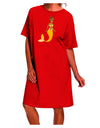 Stylish and Elegant: Yellow Adult Night Shirt Dress with Mermaid Design-Night Shirt-TooLoud-Red-One-Size-Fits-Most-Davson Sales