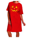 Stylish and Spooky Halloween Pumpkin Smile Jack O Lantern Adult Night Shirt Dress-Night Shirt-TooLoud-Red-One-Size-Davson Sales