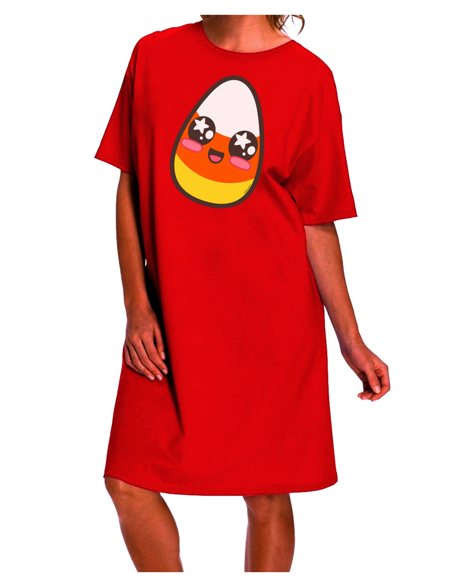 Stylish Halloween Night Shirt Dress for the Whole Family - Candy Corn Theme-Night Shirt-TooLoud-Red-One-Size-Davson Sales