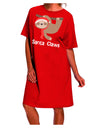 Festive Christmas Sloth - Santa Claws Adult Night Shirt Dress offered by TooLoud-Night Shirt-TooLoud-Red-One-Size-Davson Sales