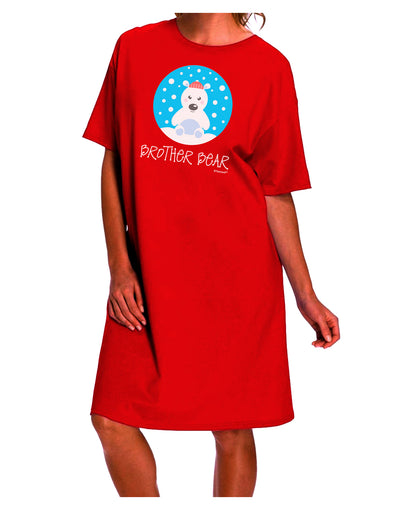 Coordinated Polar Bear Family Ensemble - Brother Bear Adult Night Shirt Dress by TooLoud-Night Shirt-TooLoud-Red-One-Size-Davson Sales