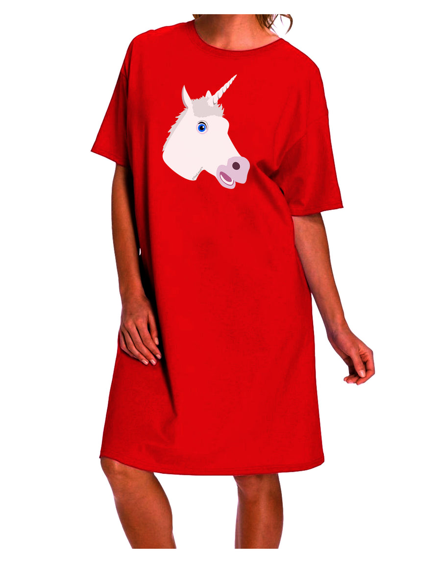 Elegant and Enchanting Adult Night Shirt Dress with Unicorn Motif-Night Shirt-TooLoud-Red-One-Size-Davson Sales