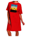 Elevate Your Style with the Three Crosses Sunrise - He Is Risen Adult Night Shirt Dress by TooLoud-Night Shirt-TooLoud-Red-One-Size-Davson Sales