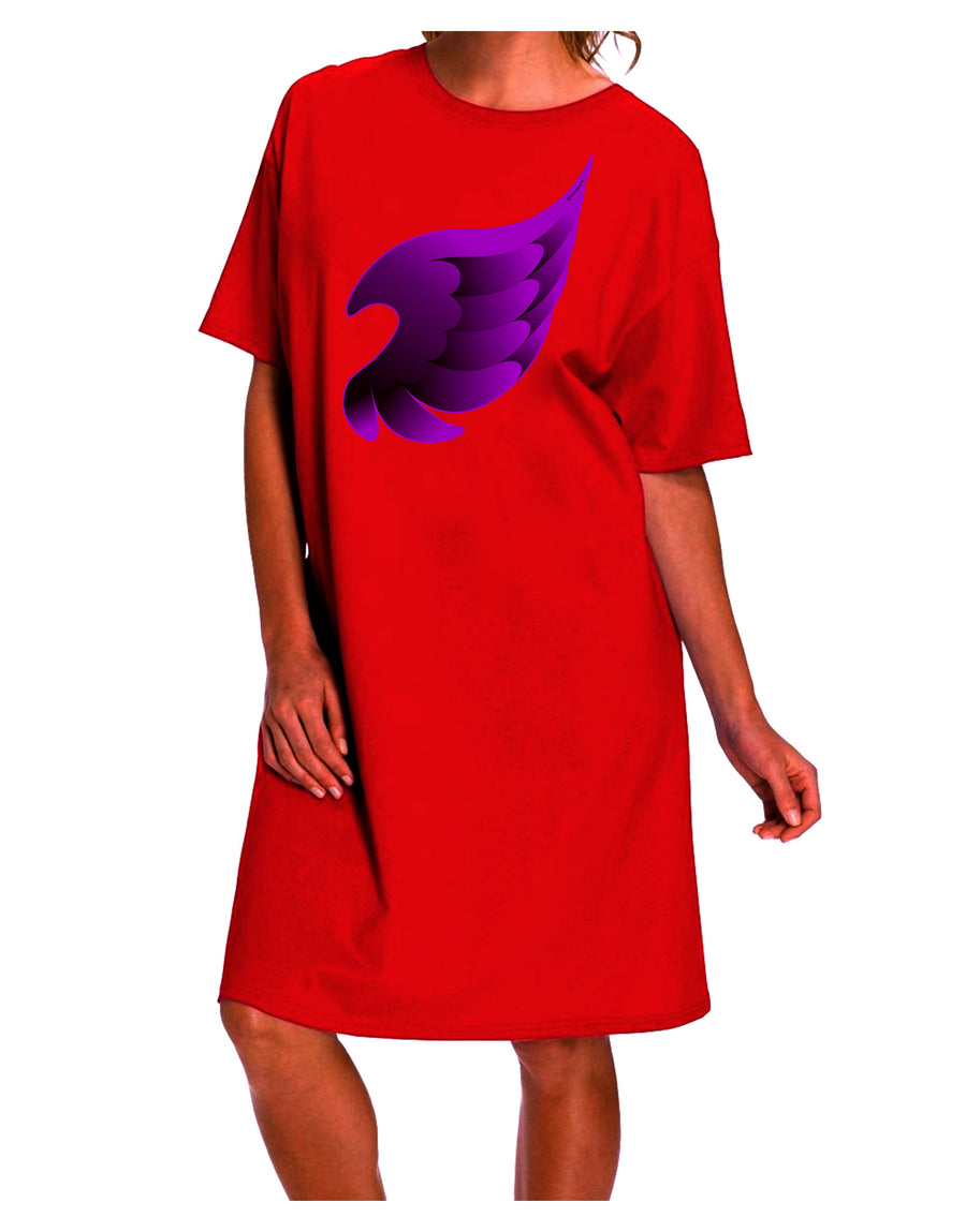 Stylish and Elegant Adult Night Shirt Dress with Dark Angel Wing Design in Black and Purple-Night Shirt-TooLoud-Red-One-Size-Fits-Most-Davson Sales