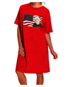 Stylish and Patriotic Adult Night Shirt Dress featuring the USA Flag and Bald Eagle by TooLoud-Night Shirt-TooLoud-Red-One-Size-Davson Sales