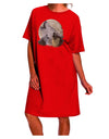 Captivating Nocturnal Attire: Three Wolves Howling at the Moon Adult Night Shirt Dress, Crafted by TooLoud-Night Shirt-TooLoud-Red-One-Size-Davson Sales