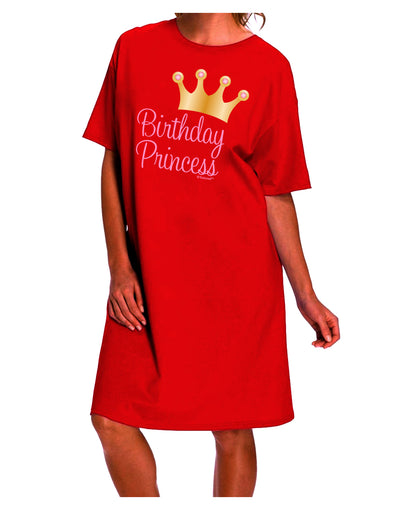 Elegant and Regal: Tiara Adult Night Shirt Dress - Perfect for Birthday Celebrations-Night Shirt-TooLoud-Red-One-Size-Davson Sales