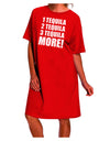 Exquisite Adult Night Shirt Dress Collection: Embrace the Allure of 1 Tequila, 2 Tequila, 3 Tequila, and More by TooLoud-Night Shirt-TooLoud-Red-One-Size-Davson Sales