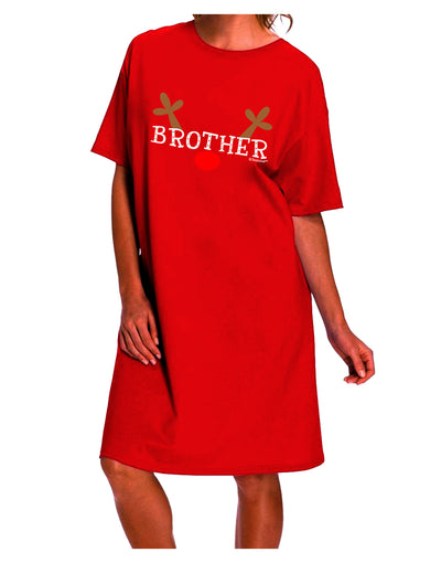 Coordinated Family Christmas Attire: Reindeer-themed Adult Night Shirt Dress for Brothers by TooLoud-Night Shirt-TooLoud-Red-One-Size-Davson Sales