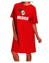 Stylish and Sophisticated: Mexico Outline - Mexican Flag - Mexico Text Adult Night Shirt Dress by TooLoud-Night Shirt-TooLoud-Red-One-Size-Davson Sales