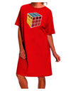 Autism Awareness: Stylish Adult Night Shirt Dress with Cube Color-Night Shirt-TooLoud-Red-One-Size-Fits-Most-Davson Sales