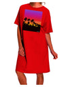 Stylish and Trendy Palm Trees and Sunset Design Adult Night Shirt Dress by TooLoud-Night Shirt-TooLoud-Red-One-Size-Davson Sales