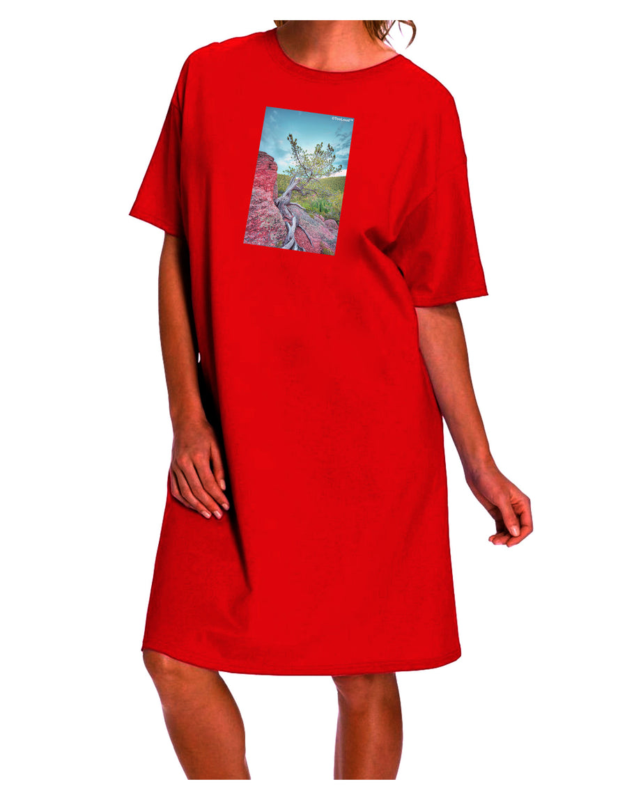 Cliffside Tree Adult Night Shirt Dress - A Sophisticated Addition to Your Nightwear Collection-Night Shirt-TooLoud-Red-One-Size-Fits-Most-Davson Sales