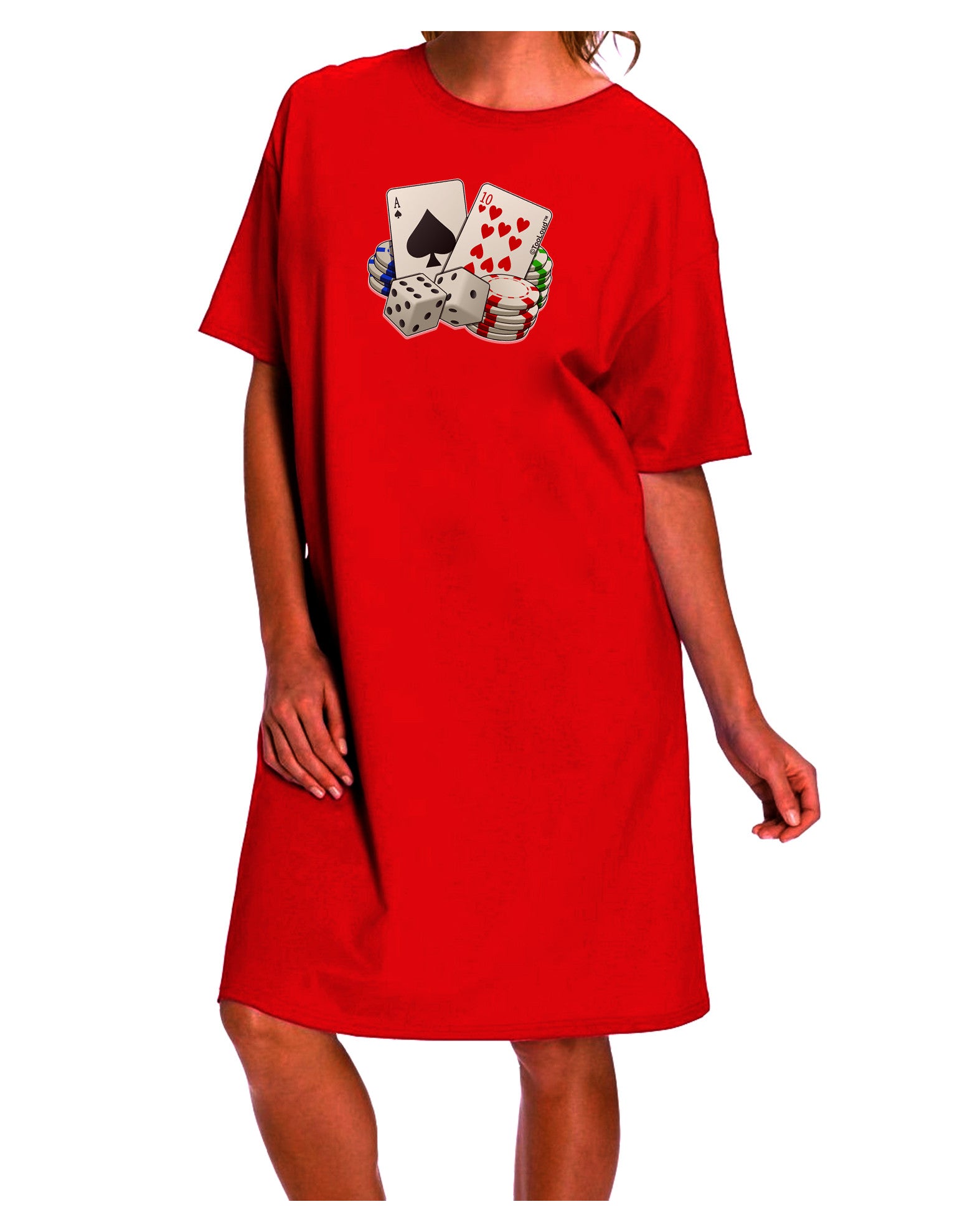 Nightwear Dress for Adults with a Dark and Edgy Theme-Night Shirt-TooLoud-Red-One-Size-Fits-Most-Davson Sales