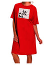 Autism Awareness: Puzzle-themed Black & White Adult Night Shirt Dress-Night Shirt-TooLoud-Red-One-Size-Fits-Most-Davson Sales