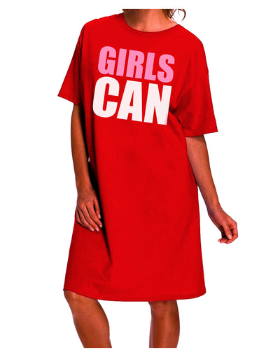 Stylish and Empowering: Girls Can Adult Night Shirt Dress by TooLoud-Night Shirt-TooLoud-Red-One-Size-Davson Sales