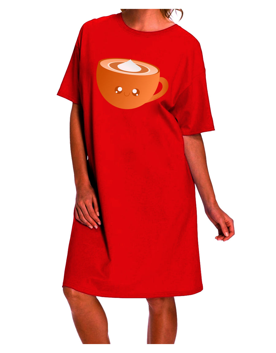 Stylish Seasonal Attire: Pumpkin Spice Latte Inspired Adult Night Shirt Dress-Night Shirt-TooLoud-Red-One-Size-Fits-Most-Davson Sales