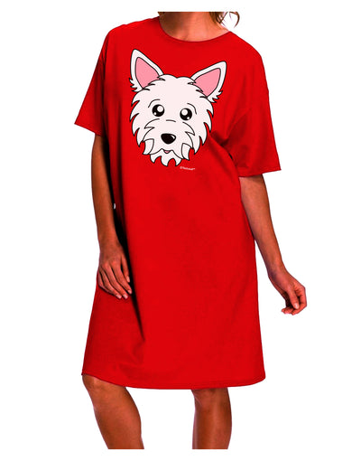 Stylish West Highland White Terrier Westie Dog Adult Night Shirt Dress by TooLoud-Night Shirt-TooLoud-Red-One-Size-Davson Sales