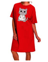 Stylish and Comfortable Dr Cat MD - Cute Cat Design Adult Night Shirt Dress by TooLoud-Night Shirt-TooLoud-Red-One-Size-Davson Sales