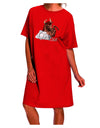 Taurus Night Shirt Dress - Exquisite Dark Adult Apparel with Color Illustration-Night Shirt-TooLoud-Red-One-Size-Fits-Most-Davson Sales