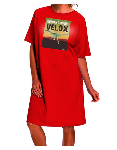 Ornithomimus Velox - Exquisite Adult Night Shirt Dress by TooLoud-Night Shirt-TooLoud-Red-One-Size-Davson Sales