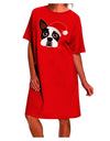 Festive Christmas Night Shirt Dress featuring Adorable Dog with Santa Hat-Night Shirt-TooLoud-Red-One-Size-Fits-Most-Davson Sales